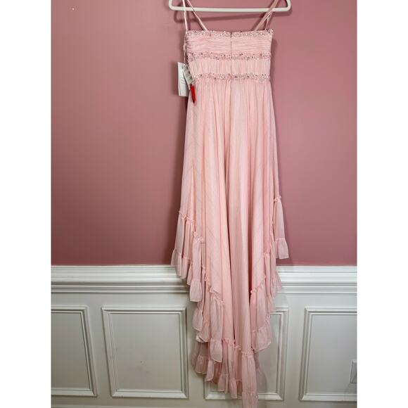 NEW NWT Mac Duggal Beaded Ruffle High Low Gown SYLE 68096 Size 2 in Pink - Picture 7 of 9